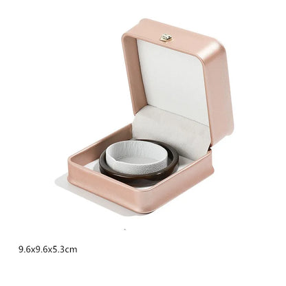 1 boîte à bijoux en cuir pour bague de mariage, pendentif, bracelet, collier, étui de rangement, emballage cadeau, boîte de présentation, vente en gros