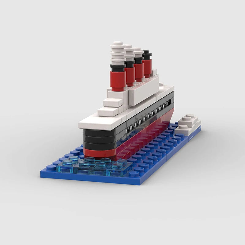 RMS Cruise Sank Titanic Break In Half With Case Model Sets Ship Building Blocks MOC Shipwreck Boat Construction Kid Toys Gifts