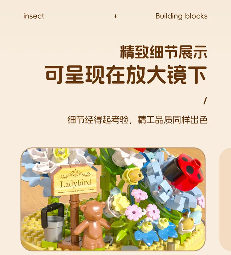 Adults Bouquet Flowers Micro Building Blocks Construction Set for Children Girl 9 to 12 Years Old Animal Insert Mini Bricks Toys