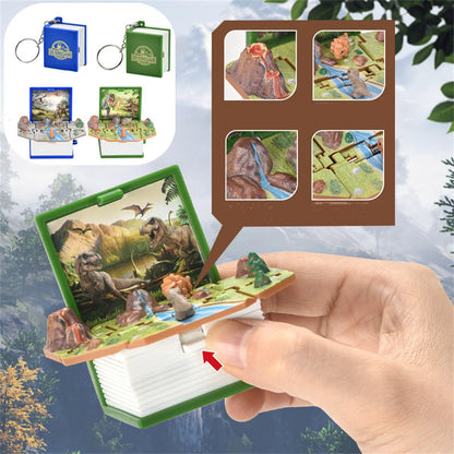 3D Castles Toys For Kids Mini Pop-Up Keychain Decoration Novelty Mini Dinosaurs Figures Book Educational Toy Gift Pink Brown