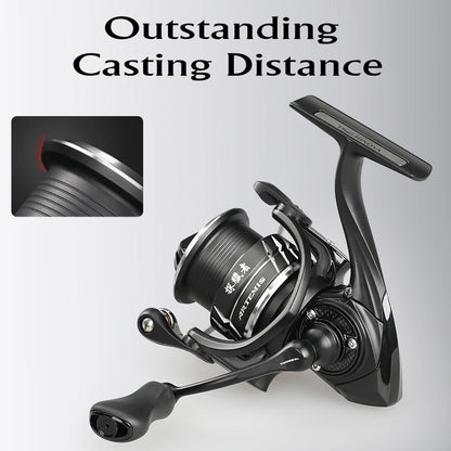TSURINOYA NEW Spinning Fishing Reel ARTEMIS 800 1500S 2500SH 3000SH Shallow Spool Versatile Long Casting Reel High Speed Wheel