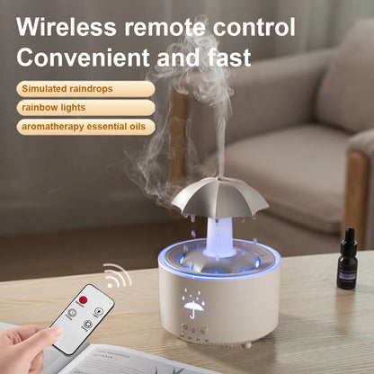 Rotating Umbrella Essential Oil Diffuser with 7 LED Night Light Aromatherapy Diffuser Auto Shut-Off for Home Office