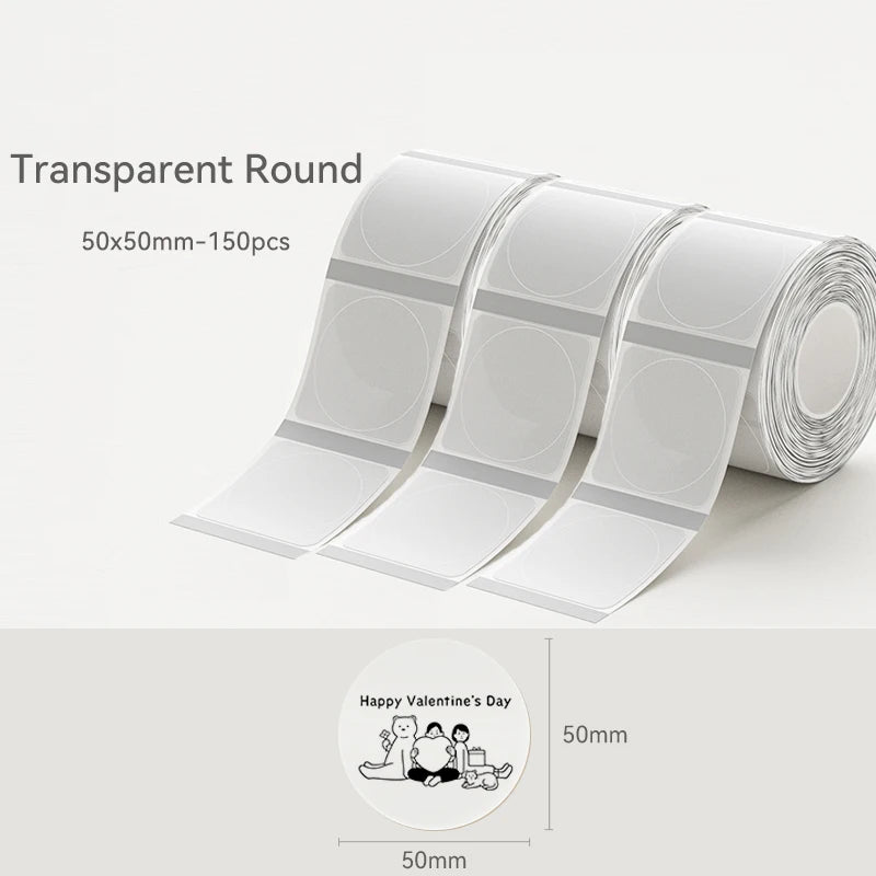 Thermal Transparent Label Sticker for NiiMbot B1/B21/B3S/B31 Printer Anti-Oil Waterproof Tear-Resistant Label Paper