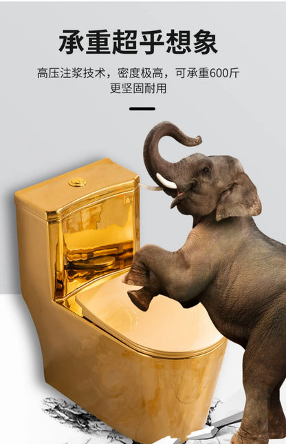 Siphon Water-Saving Mute Tuhao Gold Toilet Anti-Blocking Deodorant Ceramic Electroplating Gold