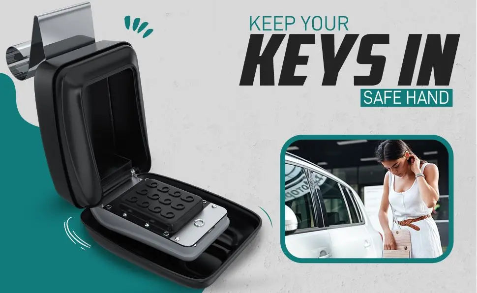 Portable Car Window Hanging Antitheft Code Key Box With 12Digits Code Waterproof Anti-theft Key Safe For Office Home Outdoor Use