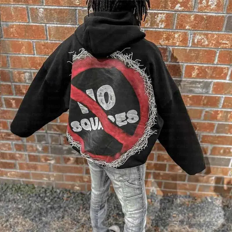 Streetwear Hoodie Y2k Hip Hop Retro Patch Black Oversized Hoodie Sweatshirt Mens Womens Harajuku Gothic Pullover Hoodie Clothes
