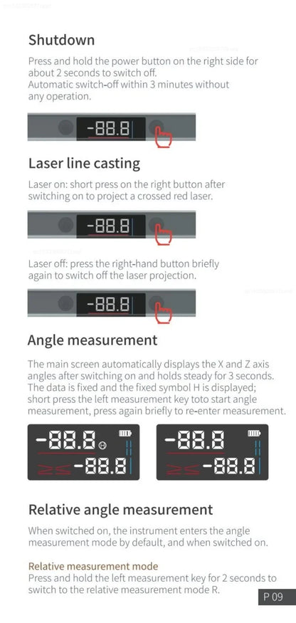 Xiaomi Duka Rapporteur laser Inclinomètre numérique Mesure d'angle 2 en 1 Niveau laser Règle Jauge Outils de construction Règle d'angle
