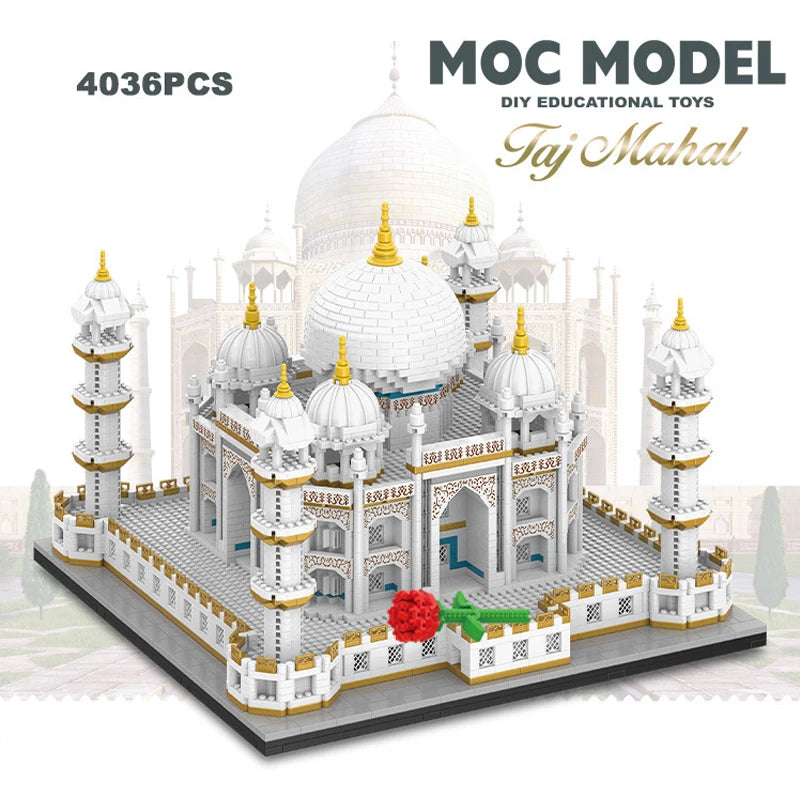 4036PCS MOC City Mini Bricks Taj Mahal World Famous Architecture Micro Model India Building Blocks Creative Sets Kids Toys