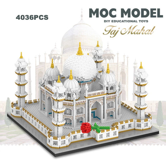 4036PCS MOC City Mini Bricks Taj Mahal World Famous Architecture Micro Model India Building Blocks Creative Sets Kids Toys