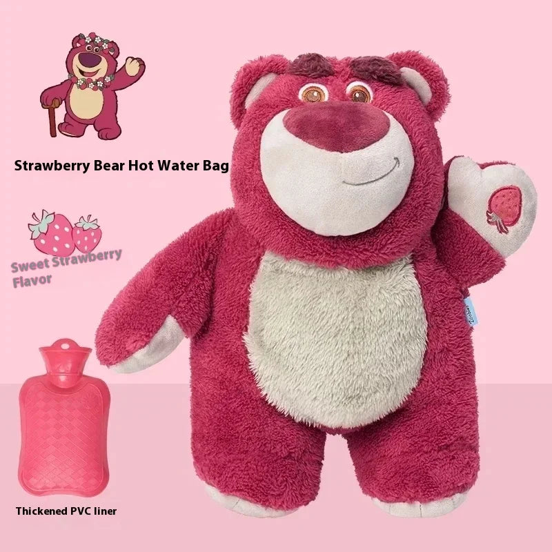 Original Disney Zoobies Hot Water Bag Warm Winter Plush Doll Plushie Lotso Stitch Doll 2-In-1 Useful Gift Toys For Children ﻿
