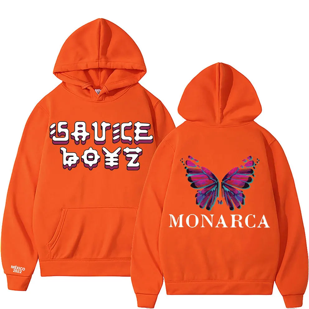 USA Rapper Eladio Carrion Print Hoodie Monarca Music Clothes Men Women Hip Hop Oversized Casual Sweatshirt Man Quality Clothing