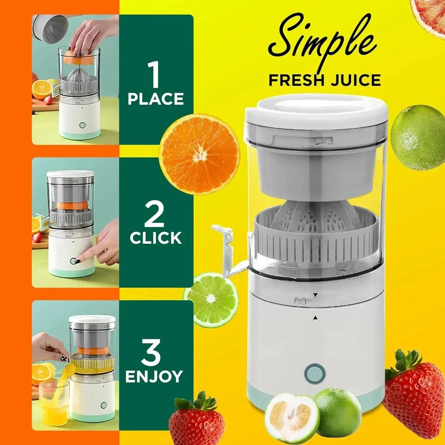 7.4V High Power Portable Electric Juicer Wireless Orange Juicer USB Rechargeable Electric Slow Juicers Household Kitchen Tools