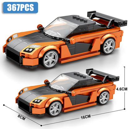 Speed Champions Series Racing Sports Vehiclea Technique Car Supercar Building Blocks Set Bricks Classic MOC Model Toys For Kids
