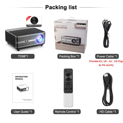 Projecteur 1080P WiFi Full HD LED Projecteur 2K 4K TV Vidéo Film Smartphone Home Cinéma TD98 Beamer Cinéma Grand Écran