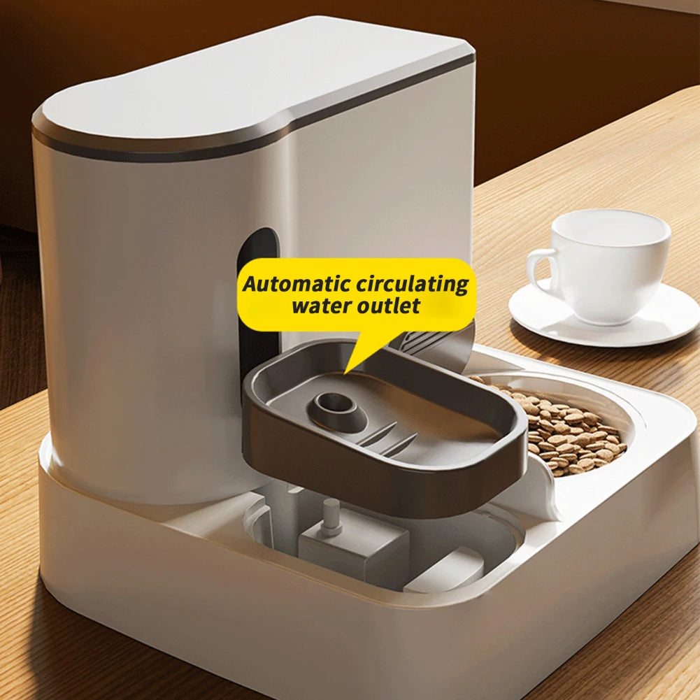 Comedero automático para perros y gatos 2 en 1 Comedero automático Dispensador de agua Juego de cuencos de agua y comida para mascotas Suministros para mascotas para perros y gatos