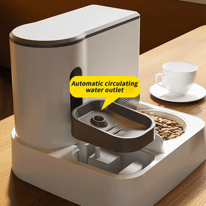 Comedero automático para perros y gatos 2 en 1 Comedero automático Dispensador de agua Juego de cuencos de agua y comida para mascotas Suministros para mascotas para perros y gatos