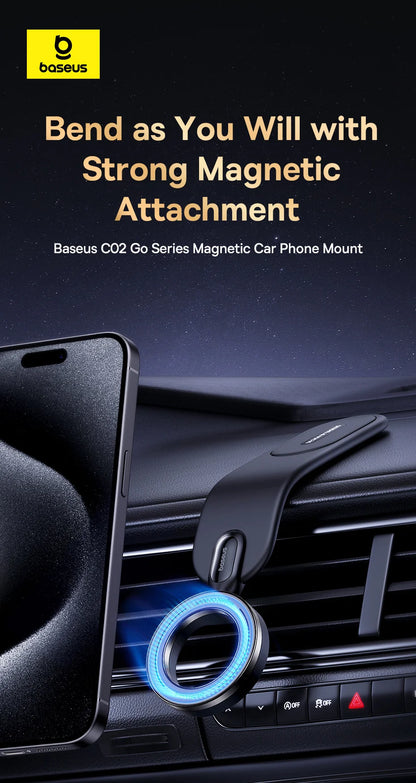 Support magnétique Baseus pour téléphone portable de voiture, support pliable pour iPhone 12 13 14 Pro Max pour Samsung S23