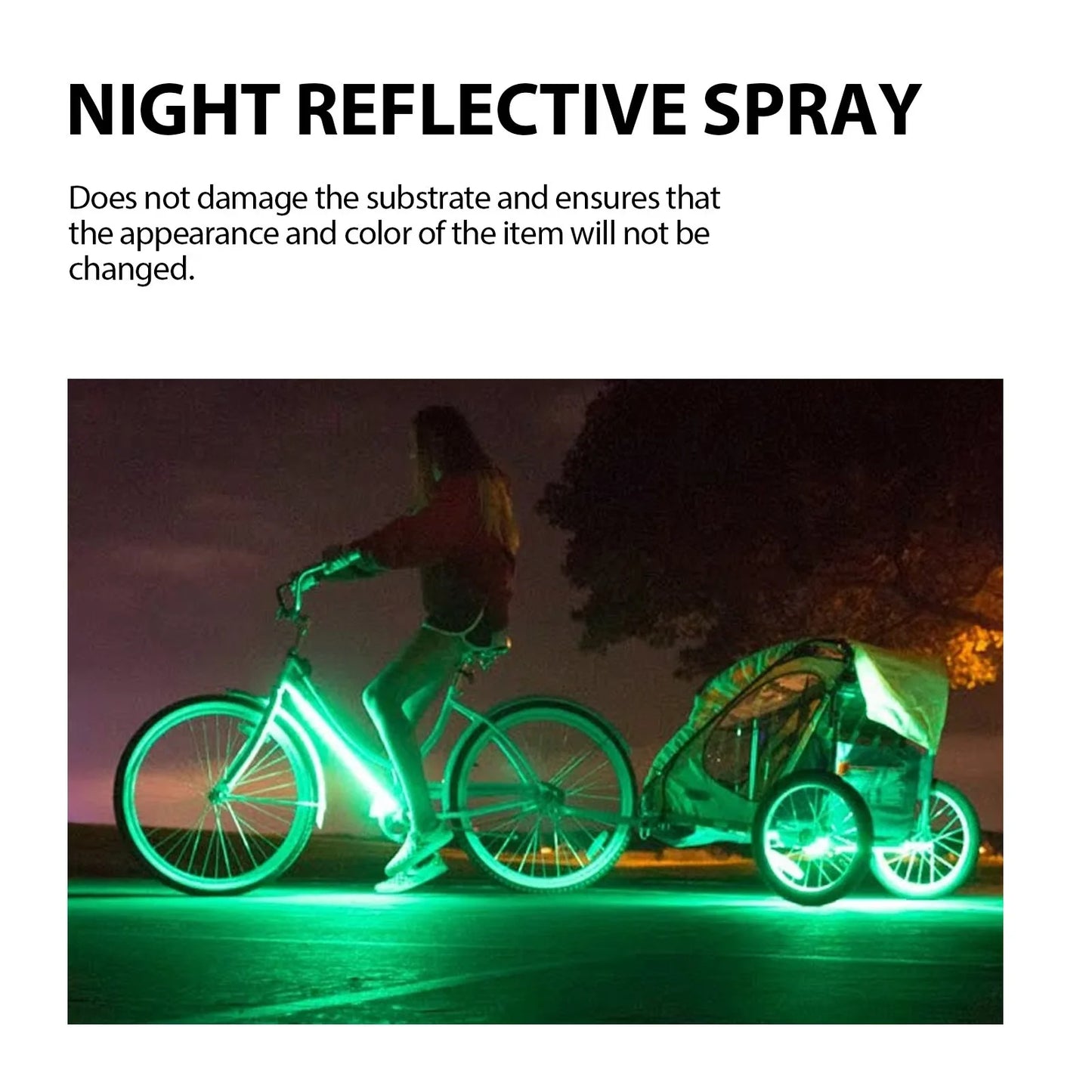 100ml Reflective Night Spray Paint For Night Riding Glow-in-The-Dark Paint Bright Spray Paint For Fabric Bicycles Skateboards
