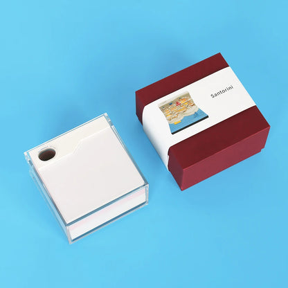 Omoshiroi Block 3D Memo Pad Santorini Magic Calendar Desk Decoration Tear Off Notepad Bookmark Souvenir Gift Girlfriend Birthday