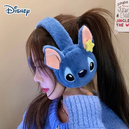 Original Disney Stitch Alex Didi Ear Muffs Gloves Plush Windproof Warm Cute 2024 New Ear Bags Children Ear Cover Winter Kid Gift