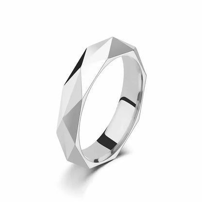 2024 New Couple Wedding Ring 3D Cutting Stainless Steel Promise Love Wedding Women's Engagement Ring Fashion Jewelry Gifts