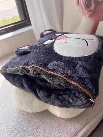 Stitch Disney Throw Pillow Blankets Two In One Kawaii Flannel Pillow Thickened Nap Blanket Living Room Cute Decoration Bedroom