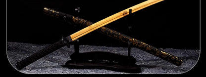 Tai Sword Katana Oriental Draw Sword with Sheath Tang Hengdao Wooden Sword Ancient Style Children's Toy Bamboo Wooden