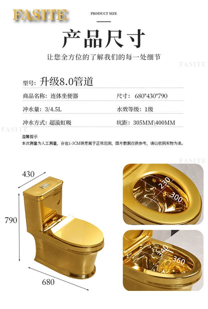 Art Gold Toilet, Water Closet, Odor Proof Toilet, Spray Connected Household Use