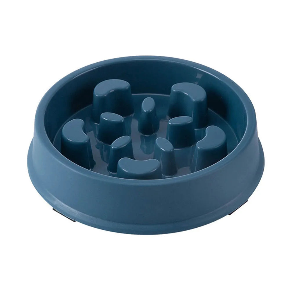 Pet Dog Bowl Slow Food Feeder Non-slip Anti Choking Cat Thickened Plastic Plate Bowls Healthy Anxiety Relief Dish Pet Supply