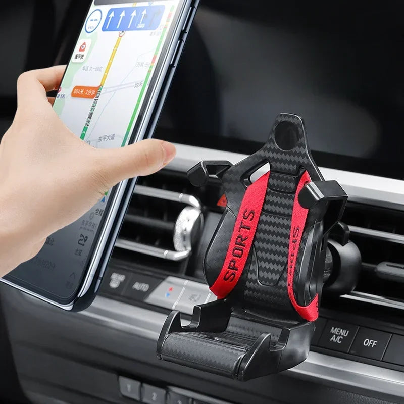 Racing Seat Design Car Phone Holder Mount Stand Suction Cup Smartphone Mobile Cell Support in Car Bracket for IphoneSamsung Mi