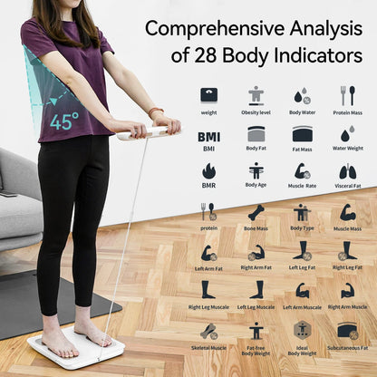 Scale for Body Weight and Fat Percentage, 8 Electrodes High Precision Digital Scale for BMI 20 Body Composition Measurement