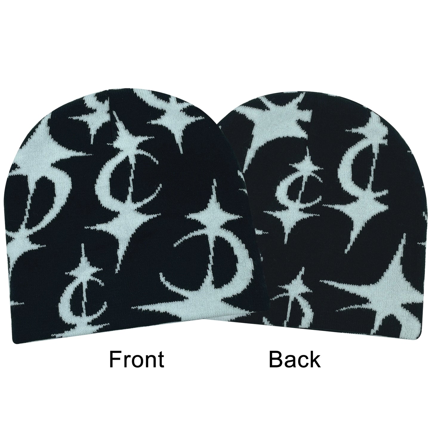 2024 New Knitted Hat Front And Back Jacquard Star Pattern, Street Fashion Trend Personality Skullcap Adult Hat