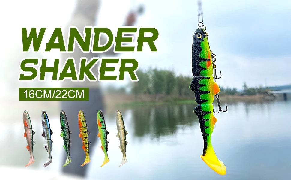 Spinpoler 16cm 22cm T Tail Swimbait Soft Bait Pike Lures 3 Jointed Plastic Shad Wobbler Ocean Beach Boat Fishing Tackle Peche