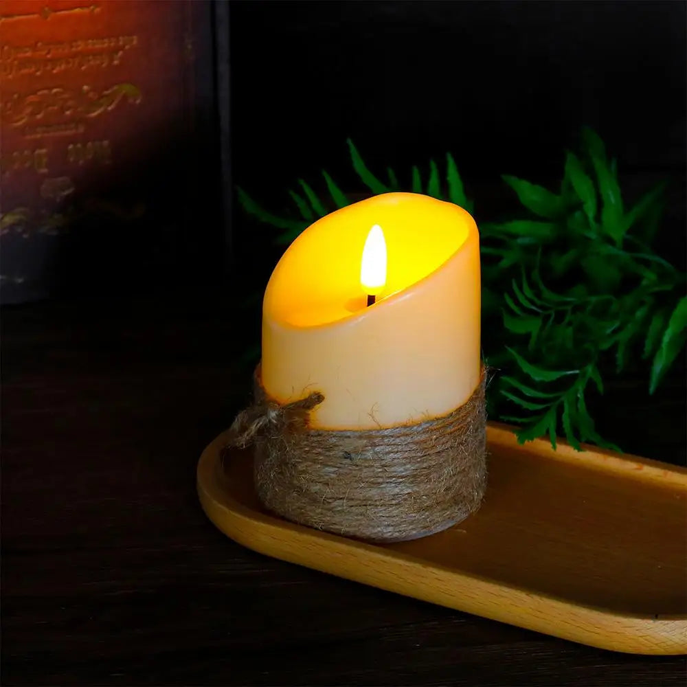 3Pcs Flameless Led Candle with Remote and Timer Candles Flickering Realistic For Home Christmas Party Wedding(without battery)