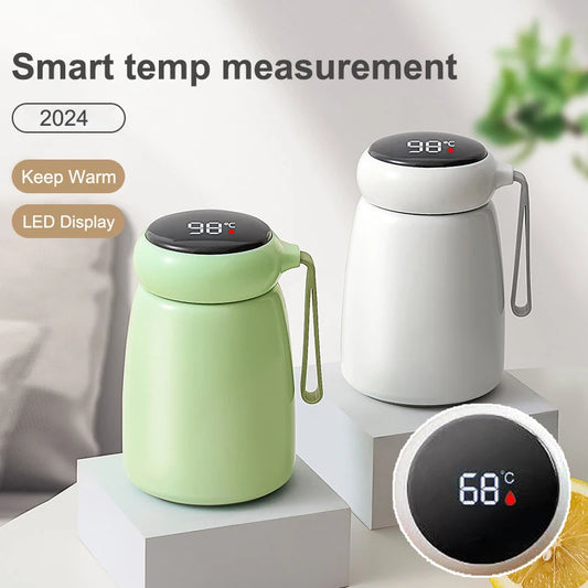320ml Mini Thermo Bottle Coffee Pot With Temp Display Stainless Steel Water Bottle Thermal Mug Vacuum Flasks Christmas Gift
