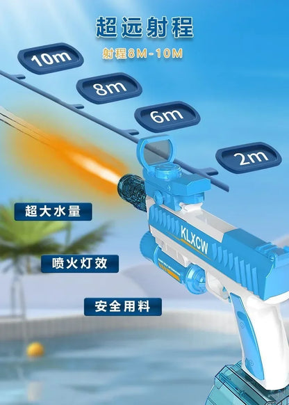 Pistola de agua automática de juguete con doble LED, pistola de agua eléctrica para disparar Glock, juguetes de piscina para playa para niños, regalos para adultos