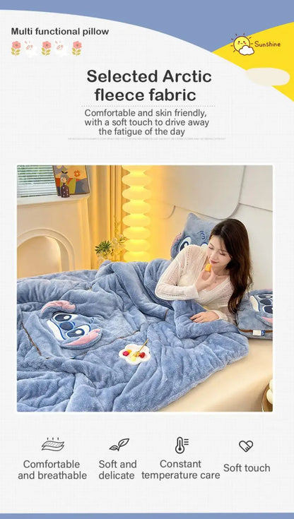 Autumn and Winter 2024 New Disney Double-Sided Arctic Cashmere Steedy Thicker New Throw Pillow Is Weighted Long Christmas Gift