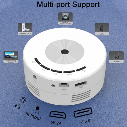 Miniproyector LED YT200 Reproductor multimedia doméstico Proyectores portátiles de audio Proyección de vídeo USB con cable Misma pantalla Espejo
