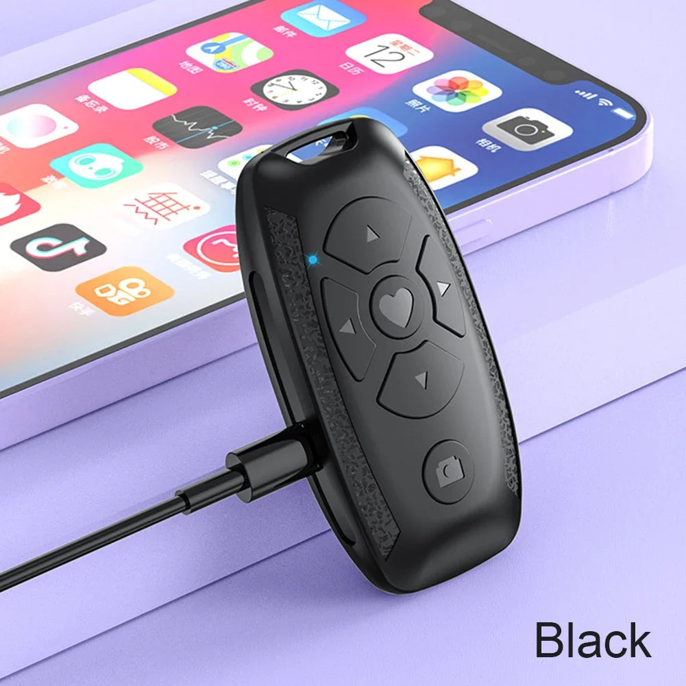 Recharegable Bluetooth Remote Control Button Wireless Controller Selfie Camera Stick Shutter Release For Phones e-book Page Turn