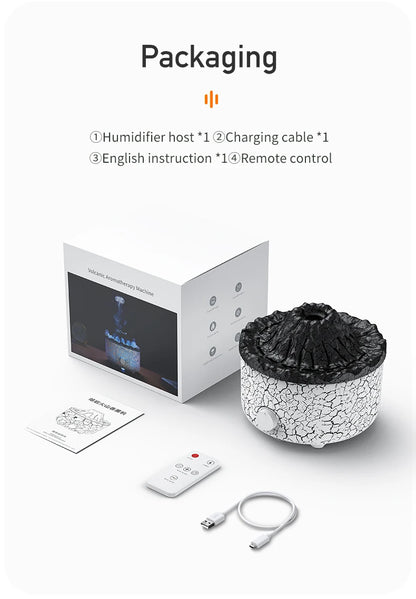 560ml Volcanic Flame Humidifiers Air Aroma Diffuser Essential Oils Humidifier Diffuser For Bedroom Home Purifier Humificador