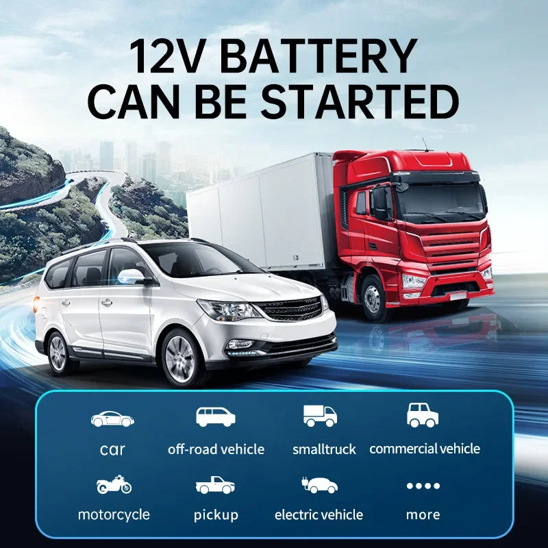 Alimentation de démarrage d'urgence automobile, pompe de gonflage montée sur voiture, démarreur d'allumage de batterie portable multifonctionnel