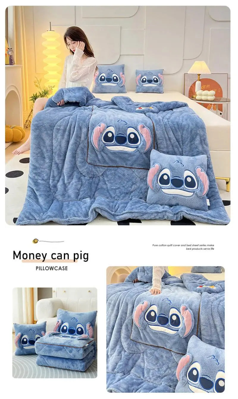 Autumn and Winter 2024 New Disney Double-Sided Arctic Cashmere Steedy Thicker New Throw Pillow Is Weighted Long Christmas Gift