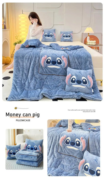 Autumn and Winter 2024 New Disney Double-Sided Arctic Cashmere Steedy Thicker New Throw Pillow Is Weighted Long Christmas Gift