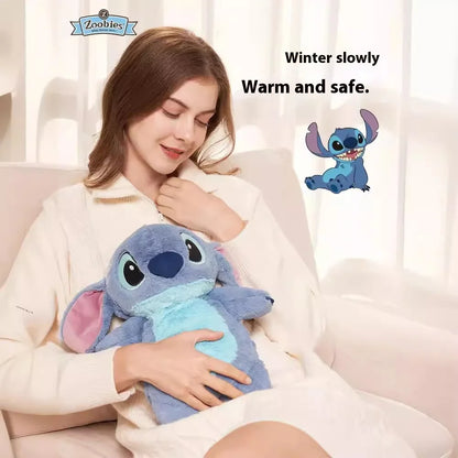 Original Disney Zoobies Hot Water Bag Warm Winter Plush Doll Plushie Lotso Stitch Doll 2-In-1 Useful Gift Toys For Children ﻿