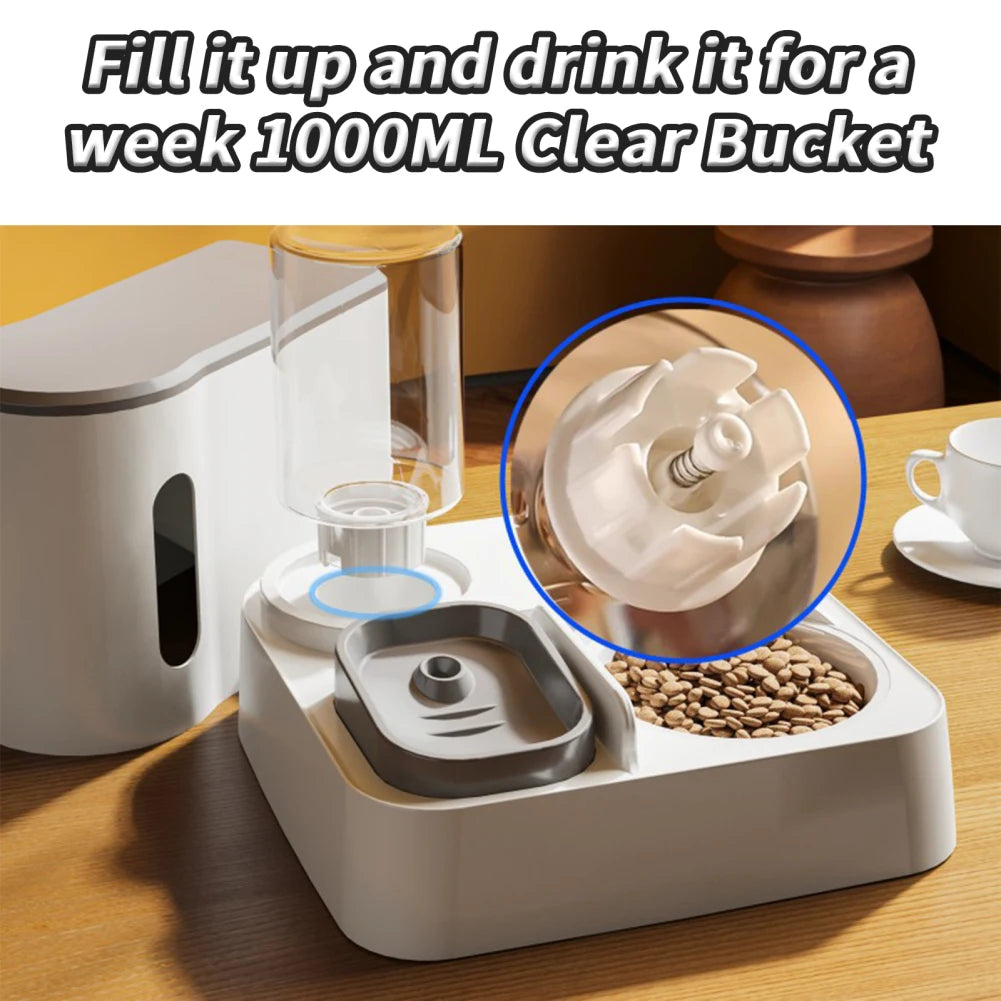 Comedero automático para perros y gatos 2 en 1 Comedero automático Dispensador de agua Juego de cuencos de agua y comida para mascotas Suministros para mascotas para perros y gatos