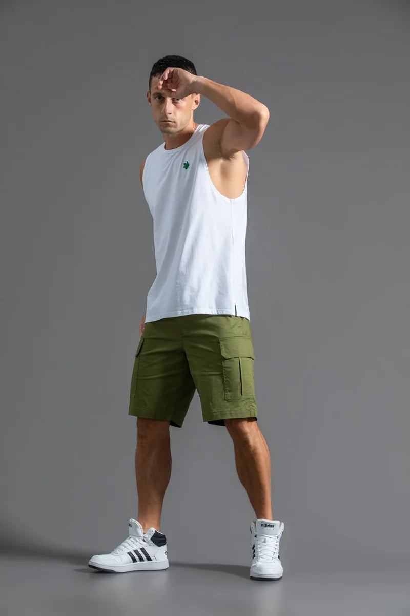 Plus Size Men's Sport Fitness Vest Cotton Trendy Sleeveless T-Shirt Shoulder Vest Casual Top Clearance Special Price