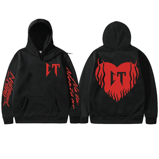 Singer Natanael Cano Corazon Tumbado CT Love Graphic Hoodie Men Women's Casual Vintage Hoody Unisex Hip Hop Oversized Sweatshirt