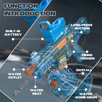 2024 Summer Automatic Electric UMP45 Submachine Water Gun Fights Toy Water Outdoor Beach Swimming Pool Toys Adult Kids