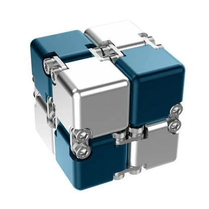 Tiktok Pop Fun Decompression Toys Alloy Infinity Magic Cube Finger Toy Office Flip Cubic Puzzle Stress Relief Cube Block Gift