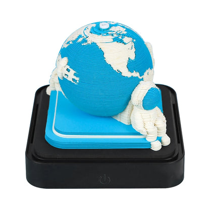 3D Calendar 2025 Memo Pad Omoshiroi Block Carousel Blue Notepad Artistic 3D Paper Art Sculpture Model Desk Ornaments Novel Gift